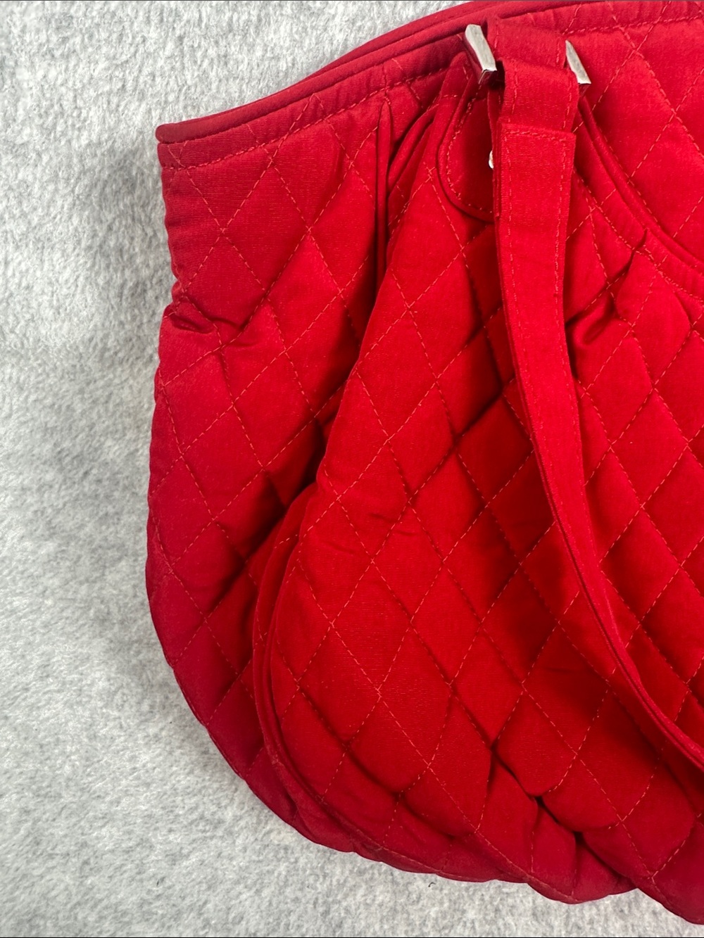 Vera Bradley Quilted Deep Red Shoulder Tote - Picture 3 of 9